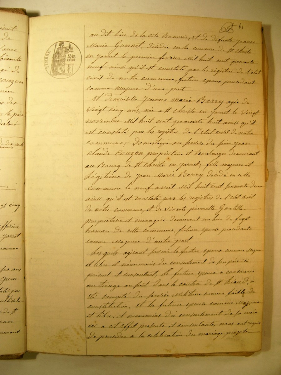 Page du registre